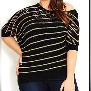 City chic gold and black sweater